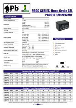 Batería GEL ciclo profundo 12V 12Ah PBCG12-12 - Imagen 2